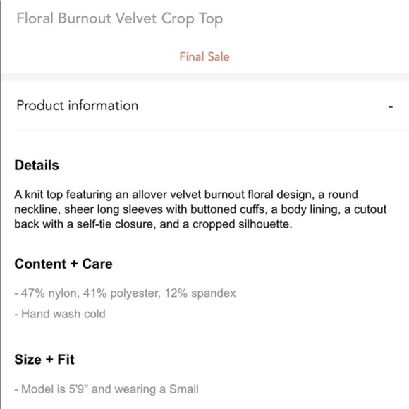 Floral burnout crop top - Picture 7 of 7